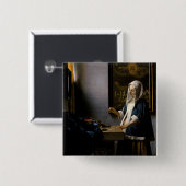 Johannes Vermeer - Frauen, die ein Gleichgewicht h Button (Vorne & Hinten)