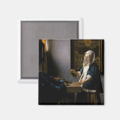Johannes Vermeer - Frauen, die ein Gleichgewicht h Magnet (Vorderseite/Rückseite)
