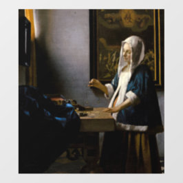 Johannes Vermeer - Frauen, die ein Gleichgewicht h Wandaufkleber