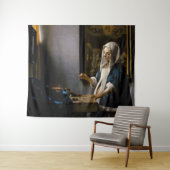 Johannes Vermeer - Frauen, die ein Gleichgewicht h Wandteppich (Beispiel (Horizontal))