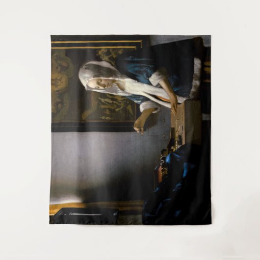 Johannes Vermeer - Frauen, die ein Gleichgewicht h Wandteppich (Vorderseite)