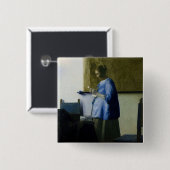 Johannes Vermeer - Frauen in blau lesen einen Brie Button (Vorne & Hinten)