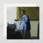 Johannes Vermeer - Frauen in blau lesen einen Brie Dankeskarte (Vorne/Hinten)