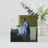 Johannes Vermeer - Frauen in blau lesen einen Brie Dankeskarte (Stehend Vorderseite)