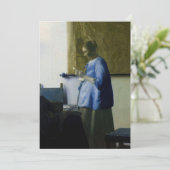 Johannes Vermeer - Frauen in blau lesen einen Brie Einladung (Stehend Vorderseite)