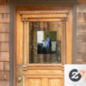 Johannes Vermeer - Frauen in blau lesen einen Brie Fensteraufkleber (Haustür)