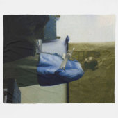 Johannes Vermeer - Frauen in blau lesen einen Brie Fleecedecke (Vorderseite (Horizontal))