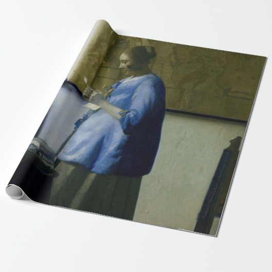 Johannes Vermeer - Frauen in blau lesen einen Brie Geschenkpapier (Ungerollt)