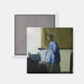 Johannes Vermeer - Frauen in blau lesen einen Brie Magnet (Vorderseite/Rückseite)