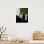 Johannes Vermeer - Frauen in blau lesen einen Brie Poster (Küche)