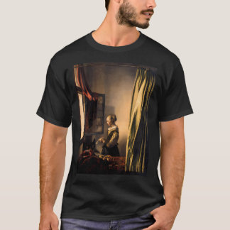 Johannes Vermeer Girl, der einen Brief bei einem o T-Shirt