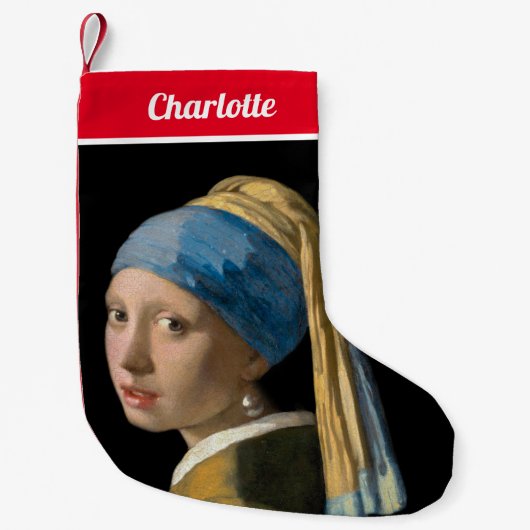 Johannes Vermeer - Girl with a Pearl Earring Kleiner Weihnachtsstrumpf (Vorderseite)