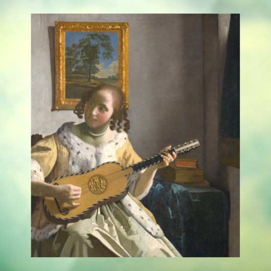 Johannes Vermeer - Gitarrenspieler Fensteraufkleber (Blatt 3)