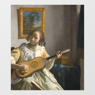 Johannes Vermeer - Gitarrenspieler Fensteraufkleber