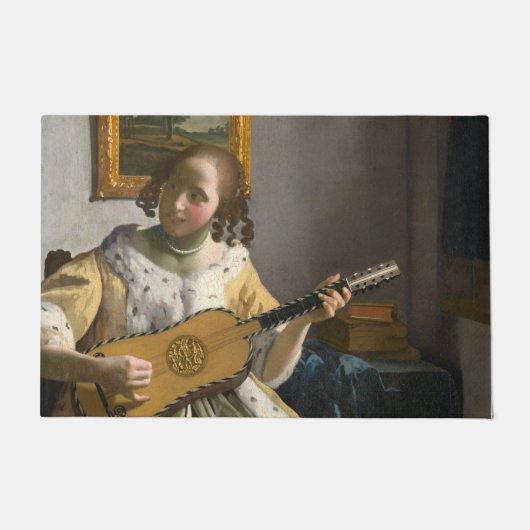 Johannes Vermeer - Gitarrenspieler Fußmatte (Vorderseite)