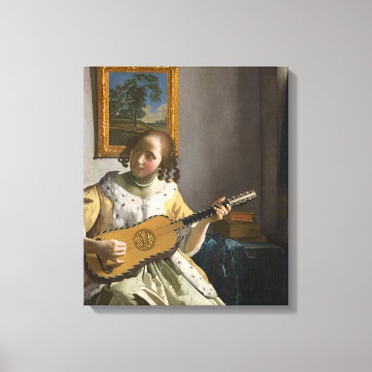 Johannes Vermeer - Gitarrenspieler Leinwanddruck (Vorderseite)