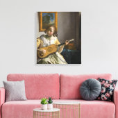 Johannes Vermeer - Gitarrenspieler Leinwanddruck (Insitu (Wohnzimmer))