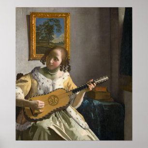 Johannes Vermeer - Gitarrenspieler Poster