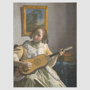 Johannes Vermeer - Gitarrespielerin Seidenpapier