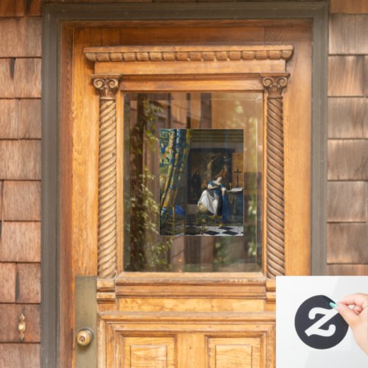 Johannes Vermeer - Glaubensvorstellung Fensteraufkleber (Haustür)