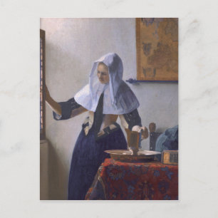 Johannes Vermeer, junge Frau mit einem Wasserjug C Postkarte