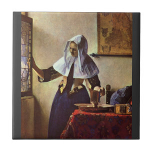 Johannes Vermeer - junge Frau mit einem Wasserkrug Fliese