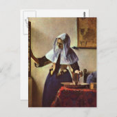 Johannes Vermeer - Junge Frau mit einem Wasserkrug Postkarte (Vorne/Hinten)
