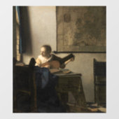 Johannes Vermeer - Junge Frau mit Lute Fensteraufkleber (Blatt)