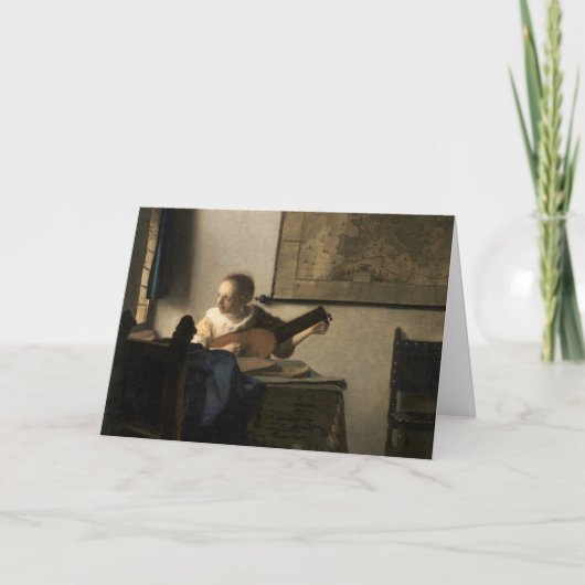 Johannes Vermeer - Junge Frau mit Lute Karte (Vorderseite)