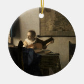 Johannes Vermeer - Junge Frau mit Lute Keramik Ornament (Vorne)