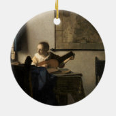 Johannes Vermeer - Junge Frau mit Lute Keramik Ornament (Hinten)