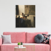 Johannes Vermeer - Junge Frau mit Lute Leinwanddruck (Insitu (Wohnzimmer))