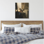 Johannes Vermeer - Junge Frau mit Lute Leinwanddruck (Insitu (Schlafzimmer))