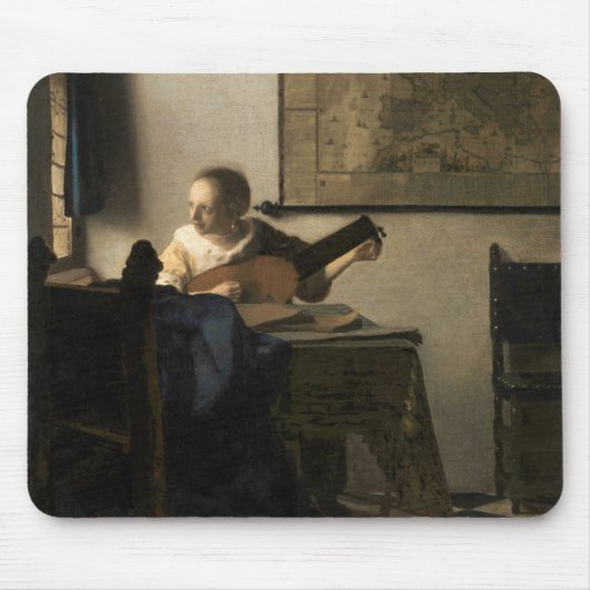 Johannes Vermeer - Junge Frau mit Lute Mousepad (Vorne)