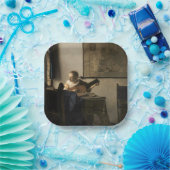 Johannes Vermeer - Junge Frau mit Lute Pappteller (Party)