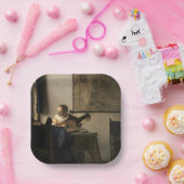 Johannes Vermeer - Junge Frau mit Lute Pappteller (Party)