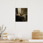 Johannes Vermeer - Junge Frau mit Lute Poster (Küche)