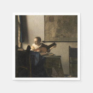 Johannes Vermeer - Junge Frau mit Lute Serviette
