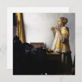 Johannes Vermeer - Junge Frau mit Pearl Necklace Dankeskarte (Vorne/Hinten)