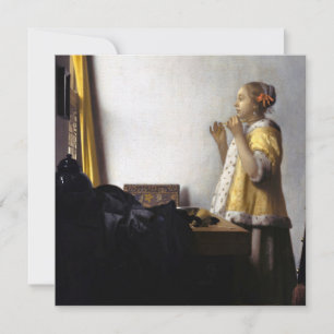Johannes Vermeer - Junge Frau mit Pearl Necklace Einladung