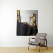 Johannes Vermeer - Junge Frau mit Pearl Necklace Wandteppich (Beispiel)