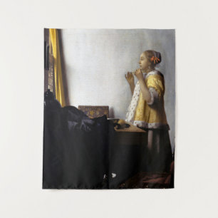 Johannes Vermeer - Junge Frau mit Pearl Necklace Wandteppich