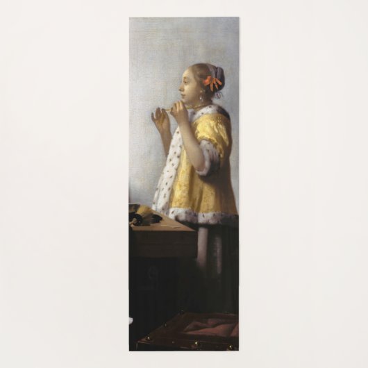 Johannes Vermeer - Junge Frau mit Pearl Necklace Yogamatte (Rückseite)