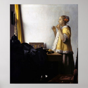 Johannes Vermeer - Junge Frau mit Perlenkette Poster