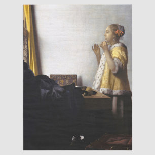 Johannes Vermeer - Junge Frau mit Perlenkette Seidenpapier