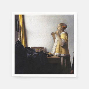 Johannes Vermeer - Junge Frau mit Perlenkette Serviette