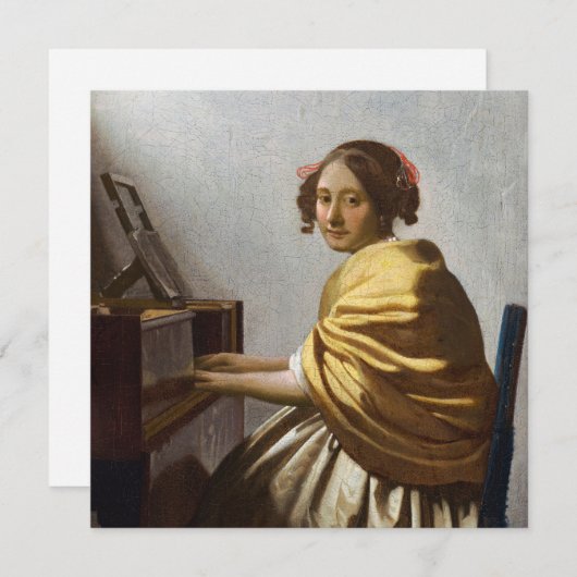 Johannes Vermeer - Junge Frau sitzt bei Virginal Einladung (Vorne/Hinten)