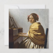 Johannes Vermeer - Junge Frau sitzt bei Virginal Einladung (Vorderseite)