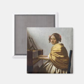 Johannes Vermeer - Junge Frau sitzt bei Virginal Magnet (Vorderseite/Rückseite)