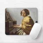 Johannes Vermeer - Junge Frau sitzt bei Virginal Mousepad (Mit Mouse)